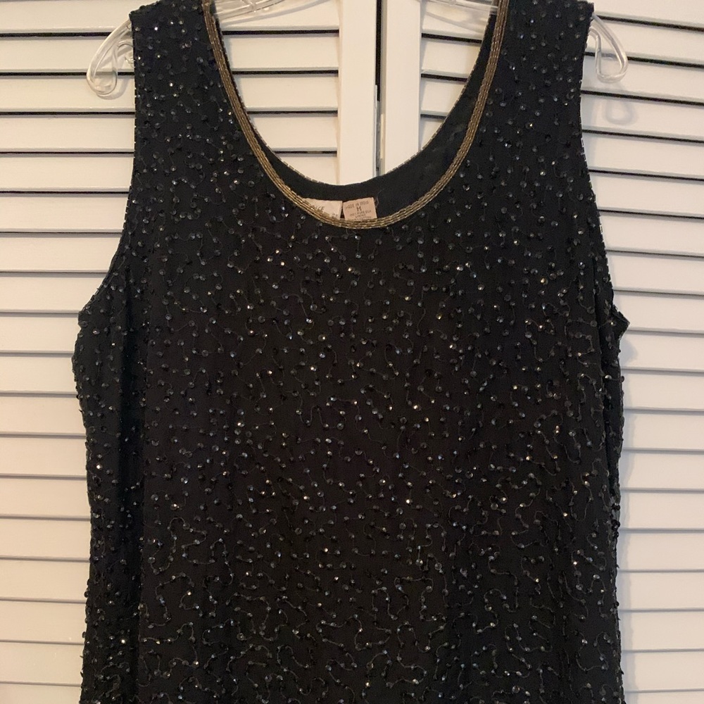 Chance Encounters Size M Black Sequin Blouse